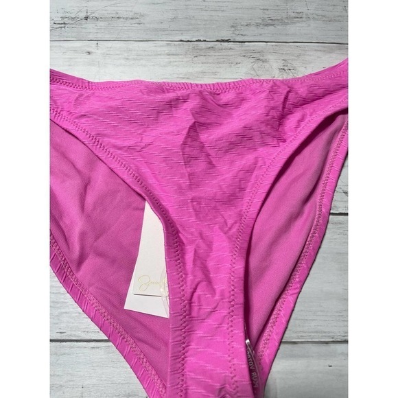 Jessica Simpson women’s bikini bottom Pretty In Pique Side Shirred Hipster - Picture 3 of 8